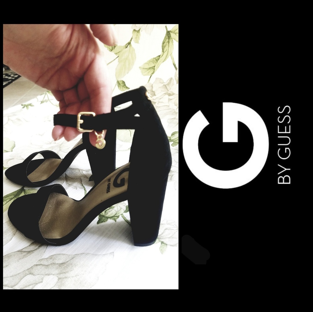 G by Guess Ankle Strap Chunky Heels